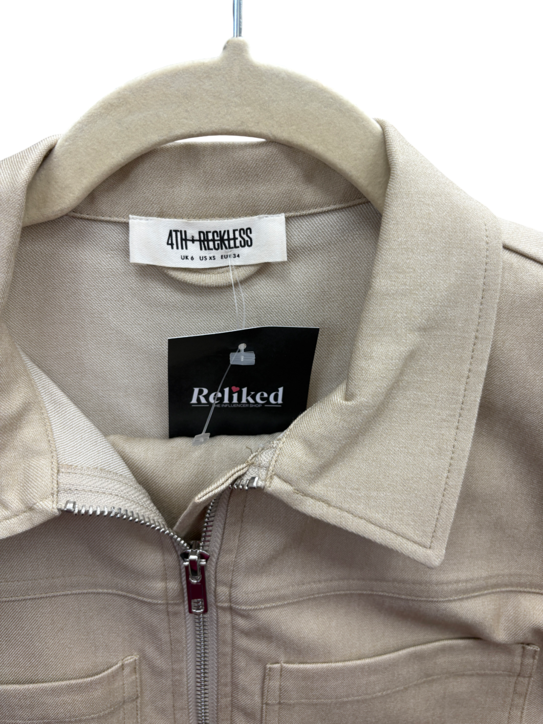 Uniqlo Beige Miley 2-piece Cropped Tailored Zip Shirt And Maxi Skirt Set UK 6