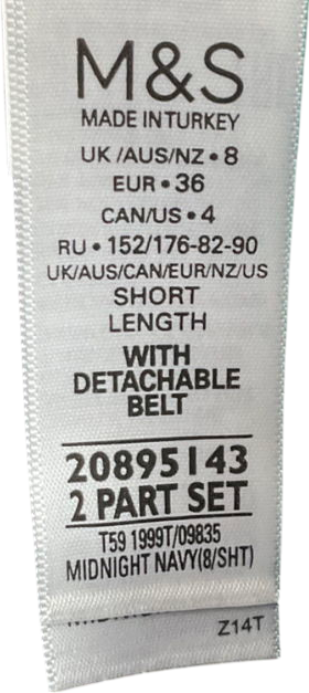 M&S Blue Palazzo Wide Leg Trousers UK 8