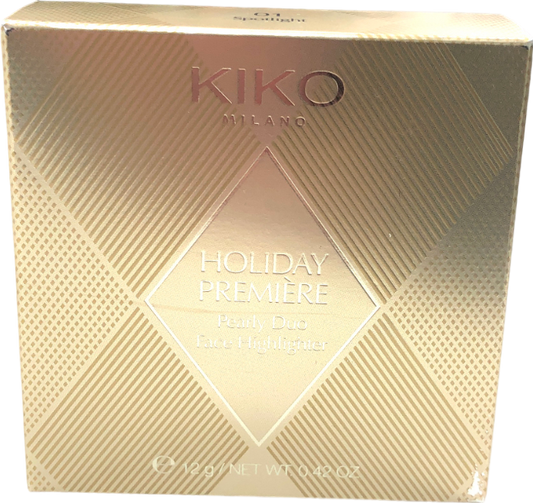 KIKO Holiday Première Pearly Duo Face Highlighter 01 Spotlight 12g