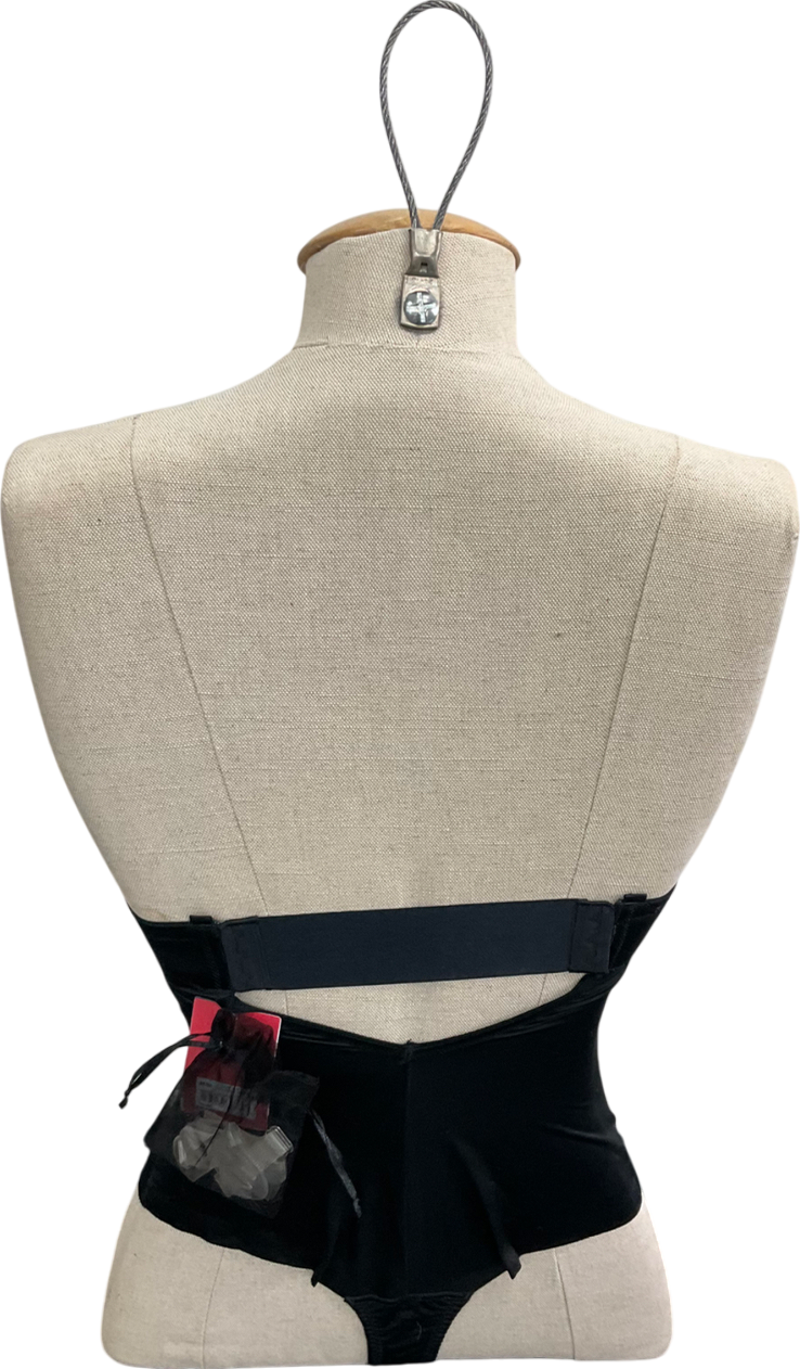 Spanx Black Plunge Low Back Thong Bodysuit UK 12