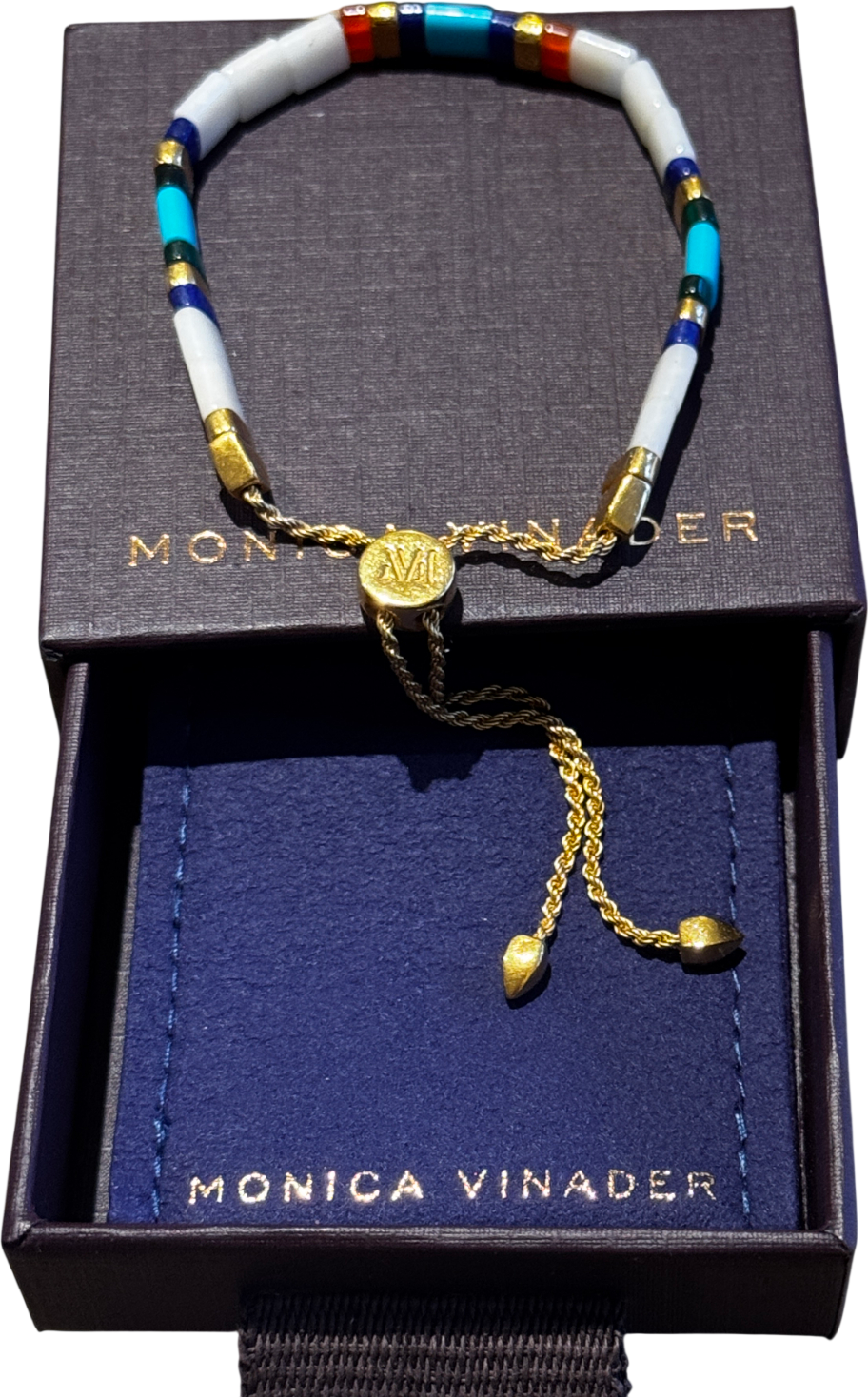 Monica Vinader Delphi Jasper Gemstone Bracelet, Yellow Gold