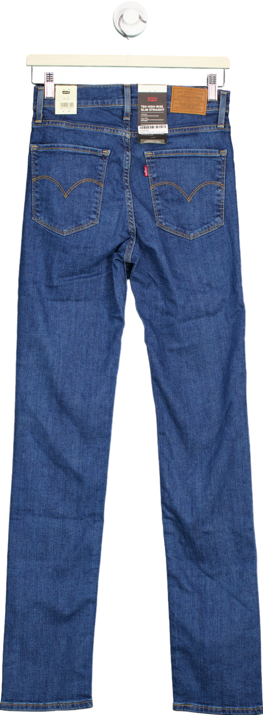 Levi's Blue 724 High Rise Slim Straight Jeans Size W26