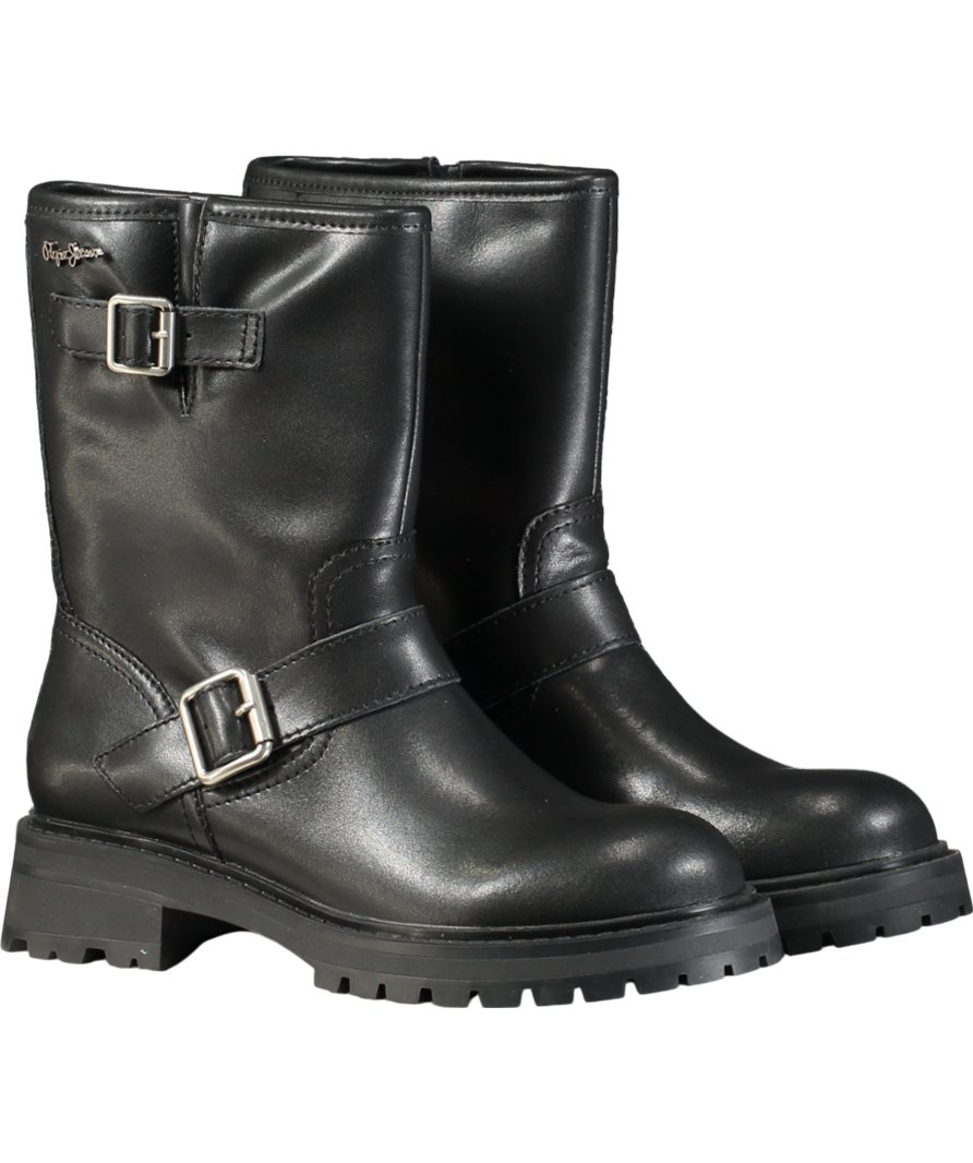 Pepe Jeans Kane Forest Leather Boots Black UK 8 EU 41 👠