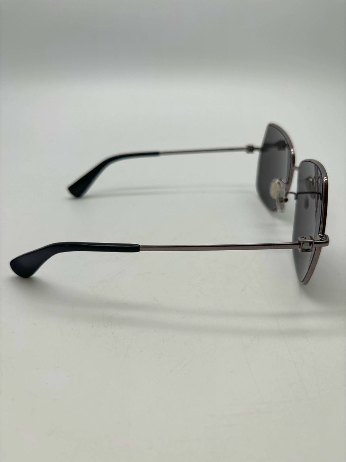 MaxMara Black Square Metal Frame Sunglasses