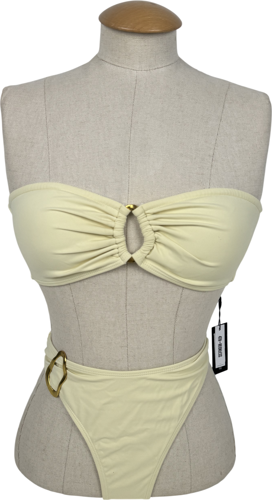 4th & Reckless Cream Cecelia Bikini Set UK 10
