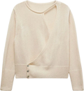 MANGO Cream Delao Crossover Slit Detail Jumper UK L
