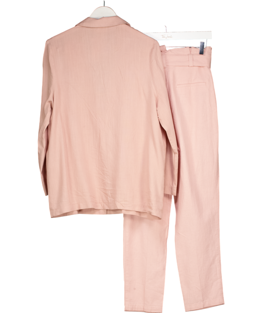 ASOS Pink Linen Blend Single Button Shirt And Trouser Set. UK 10