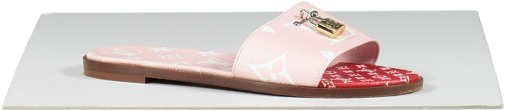 Louis Vuitton Pink Giant Monogram Lock It Mule Sandals UK 5.5 EU 38.5 👠