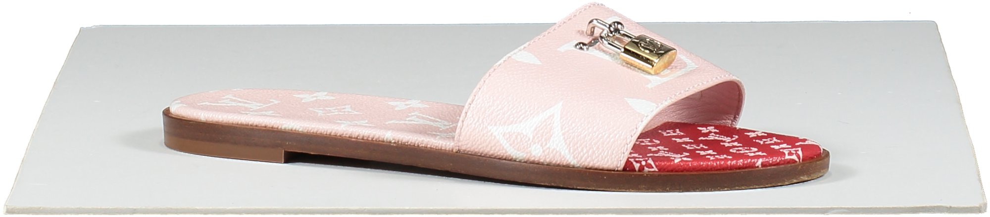 Louis Vuitton Pink Giant Monogram Lock It Mule Sandals UK 5.5 EU 38.5 👠