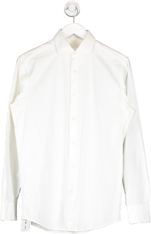 Massimo Dutti White Italian Fabric Cotton Shirt UK M