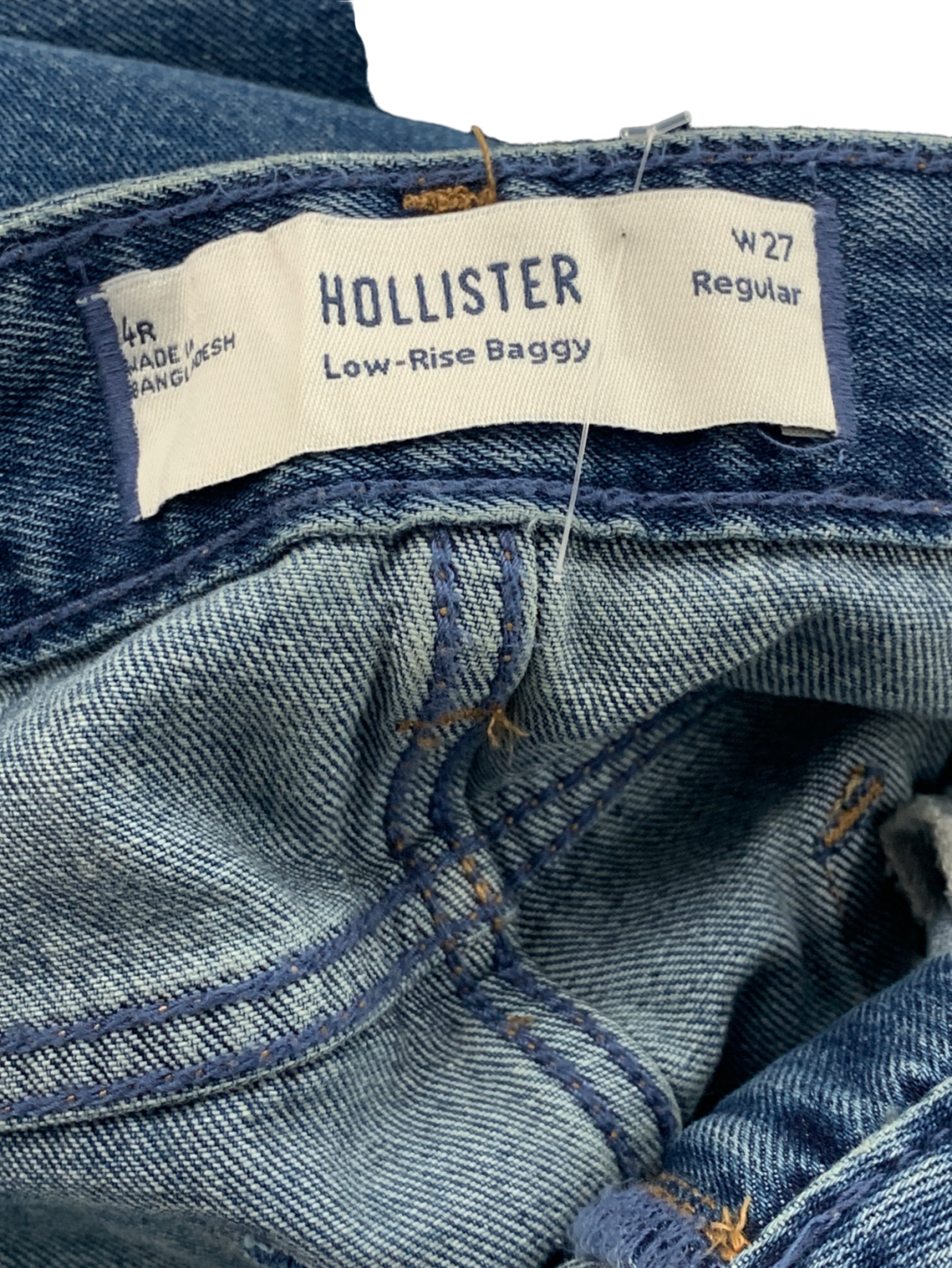 Hollister Blue Low Rise Dark Wash Baggy Jeans UK 10