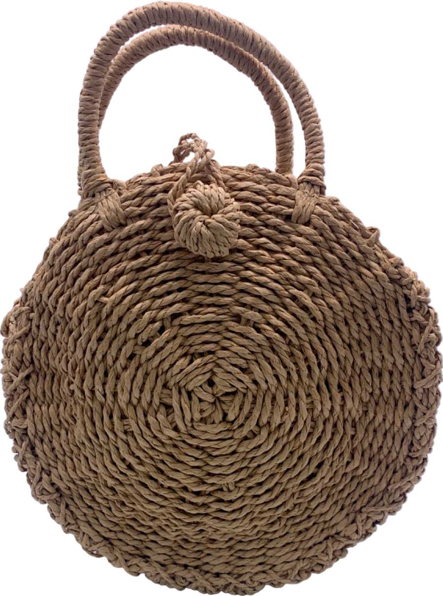 New Look Beige Woven Round Straw Bag One Size