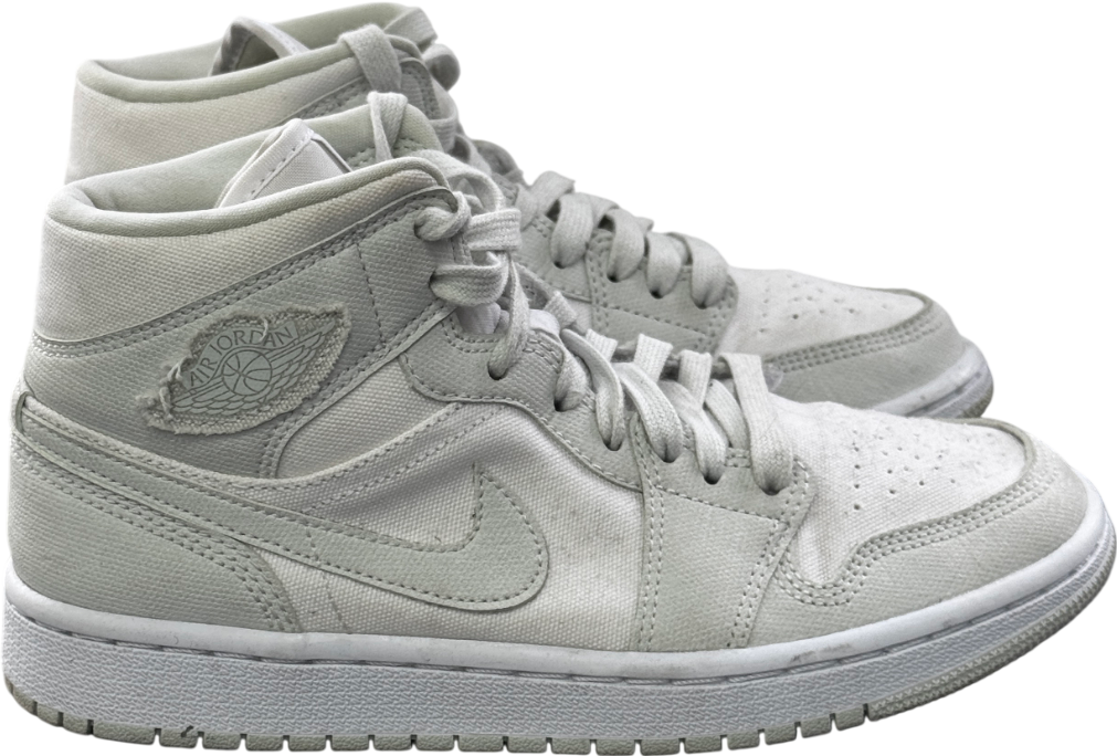 Nike Jordan 1 White /mid Spruce Aura Canvas High Top Trainers UK 5 EU 38 👠