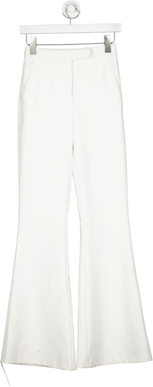 AsYou White High Waisted Flared Trousers UK 4