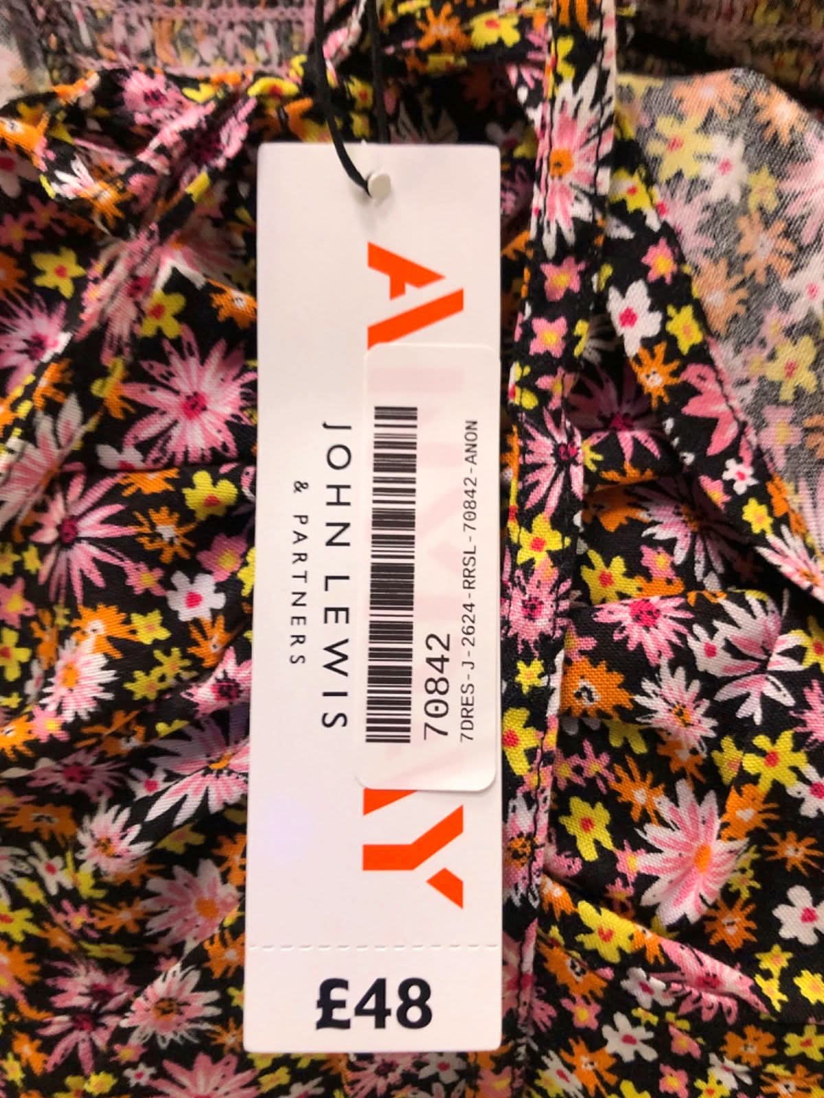 JOHN LEWIS ANYDAY Multicolour Daisy Sweetheart Dress Size UK 6