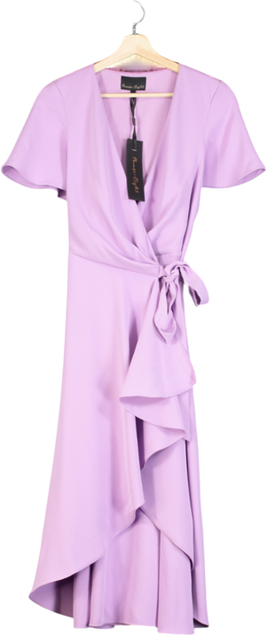 Phase Eight Purple Lilac Julissa Ruffle Wrap Midi Dress UK 12