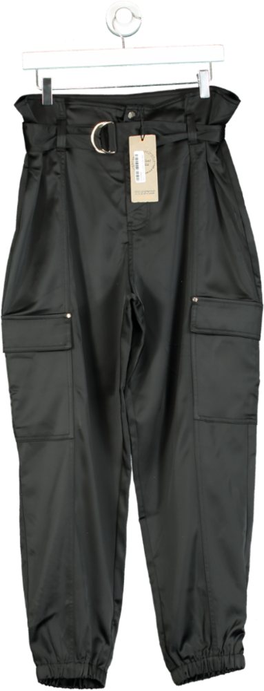 River Island Black CASL Cargo Trousers UK 14