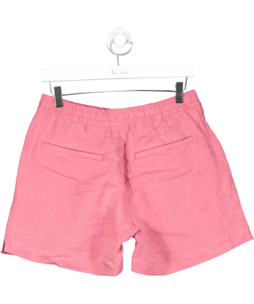 ZARA Pink Linen Viscose Pleated Bermuda Shorts UK S