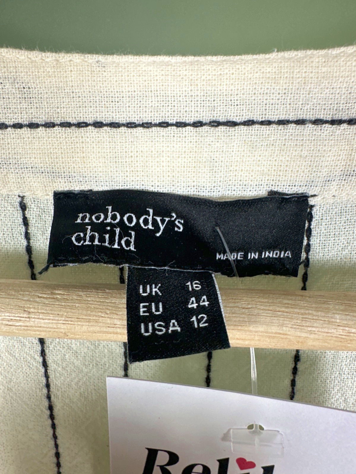 Nobody's Child Beige Striped Midi Dress UK 16