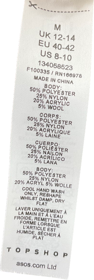 Topshop Yellow Knitted Fluffy Relaxed Jumper In Buttermilk UK M