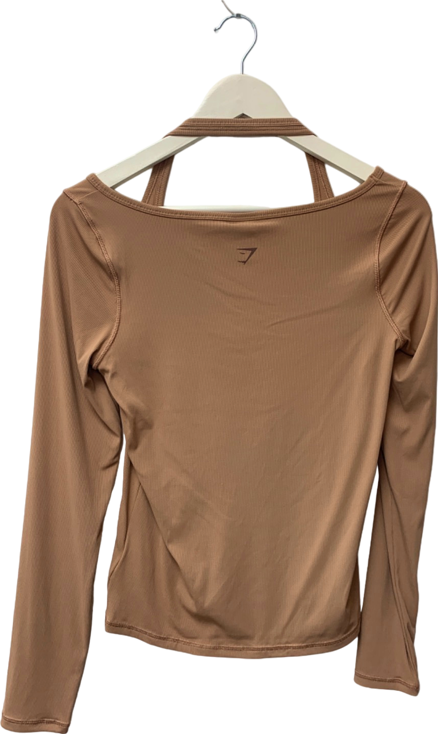 Gymshark Brown Long Sleeve Top UK XS