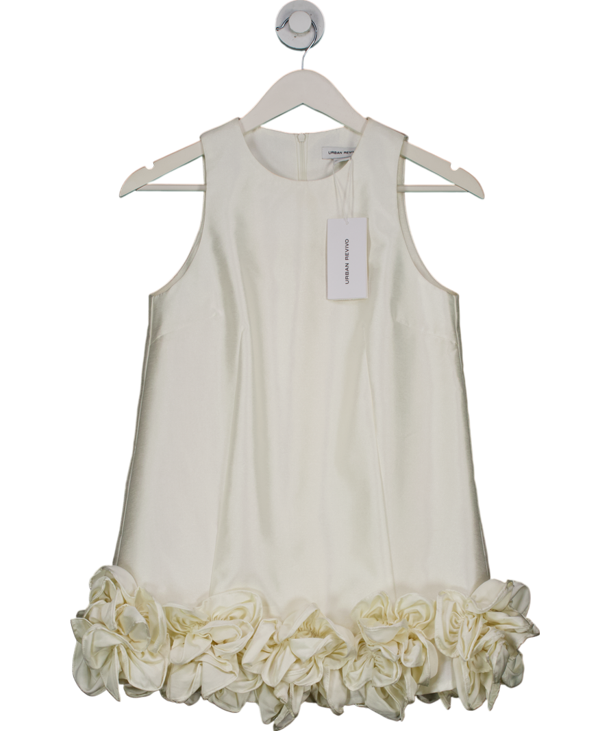 Urban Revivo Cream Floral Hem Mini Dress UK XS