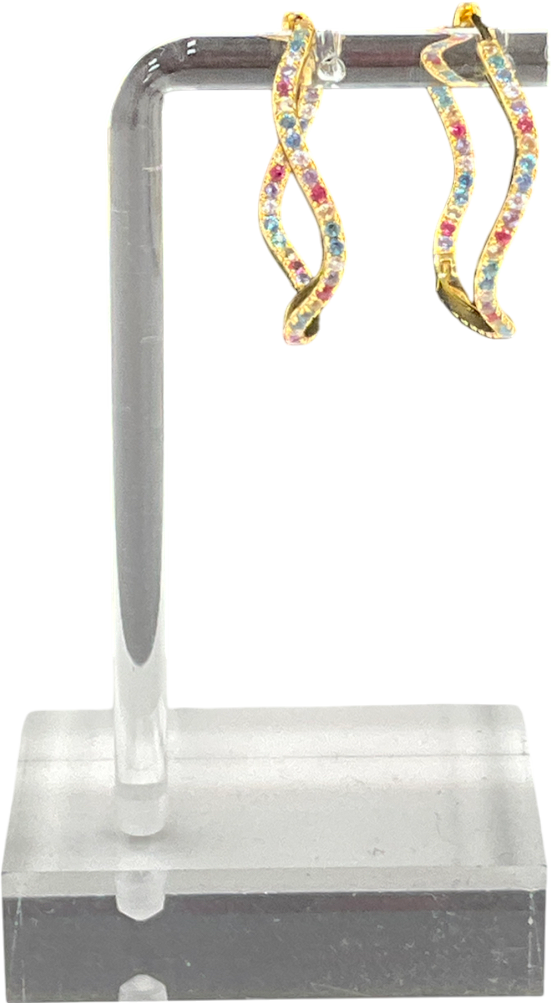 sif jakobs Ellera Waves Yellow Gold With Mutli-coloured Zirconi Earrings