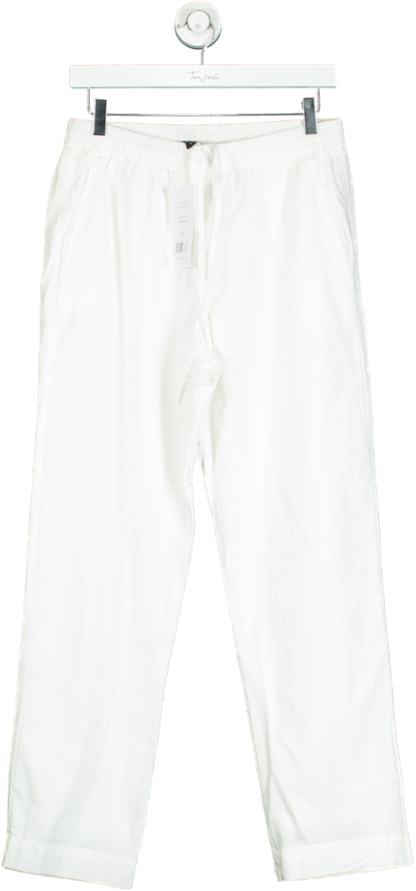 French Connection Linen White Trousers UK S