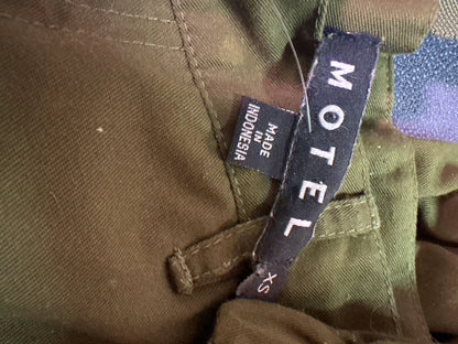 Motel Olive Green Strapped Cargo Trousers UK XS