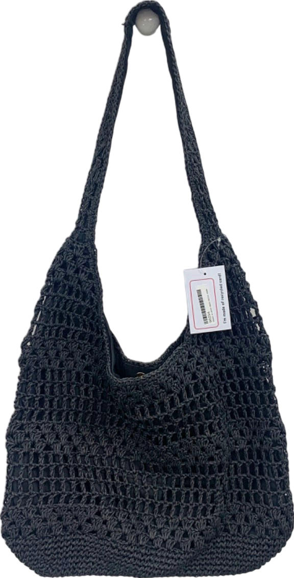 New Look Black Crochet Shoulder Bag One Size