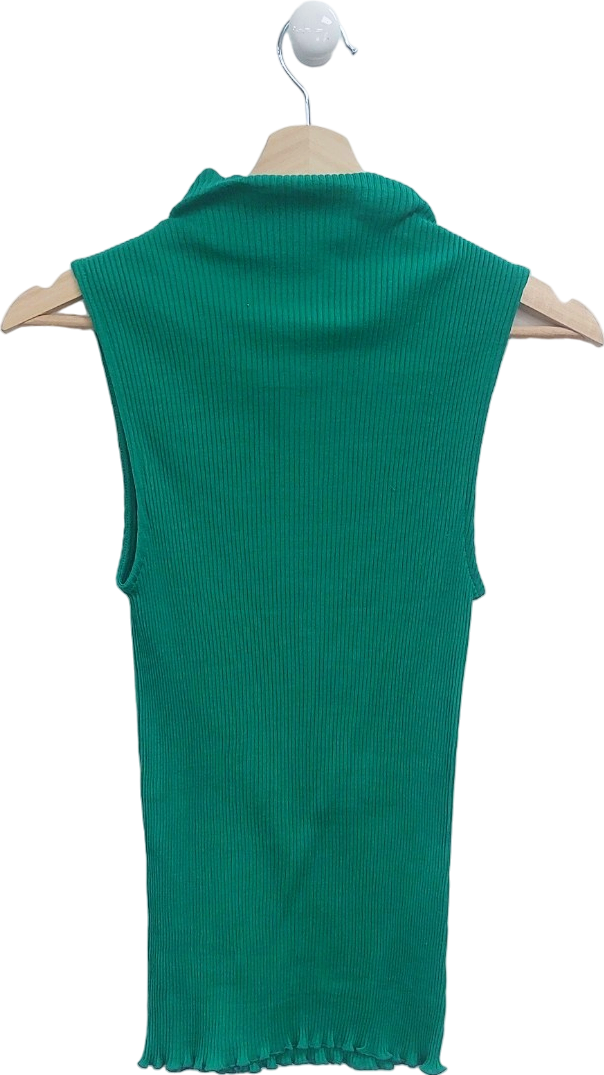 COS Green Sleeveless Ribbed Top UK XS/S