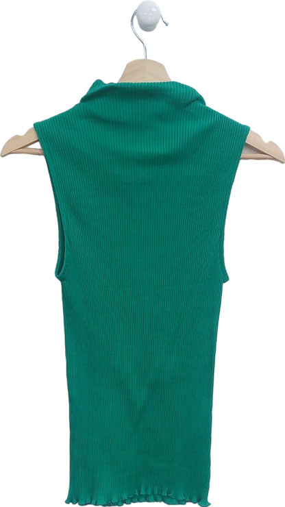 COS Green Sleeveless Ribbed Top UK XS/S