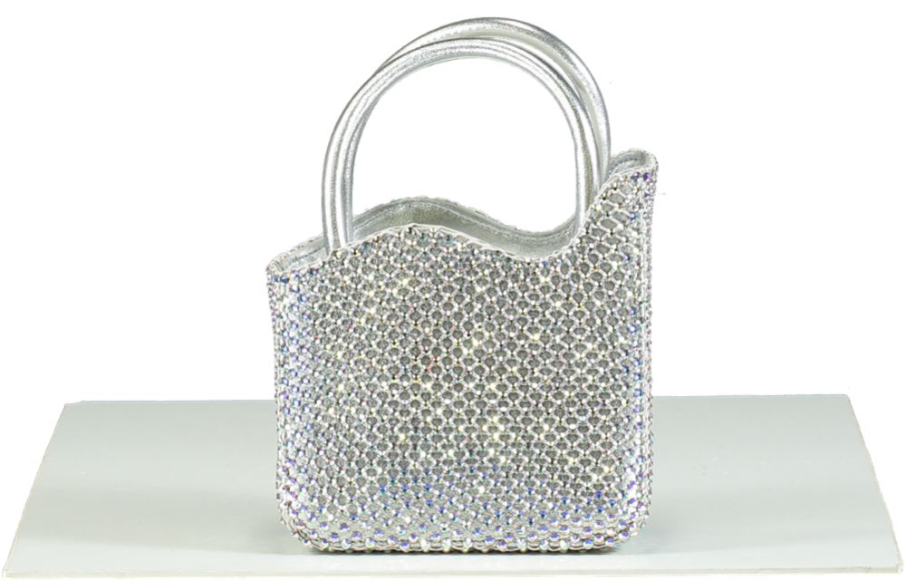 La Silla Metallic Mini Gilda Rhinestone Embellished Bag One Size