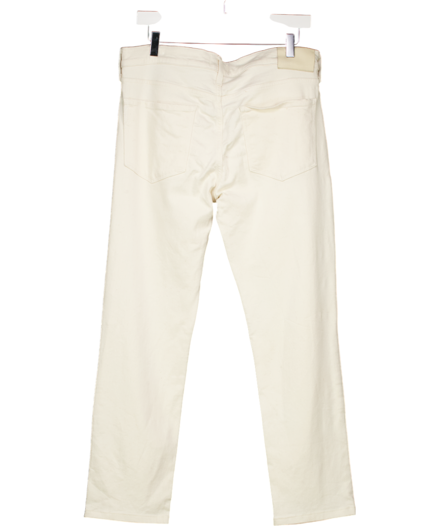 PAIGE Cream Lennox Slim-fit Stretch-denim Jeans W33