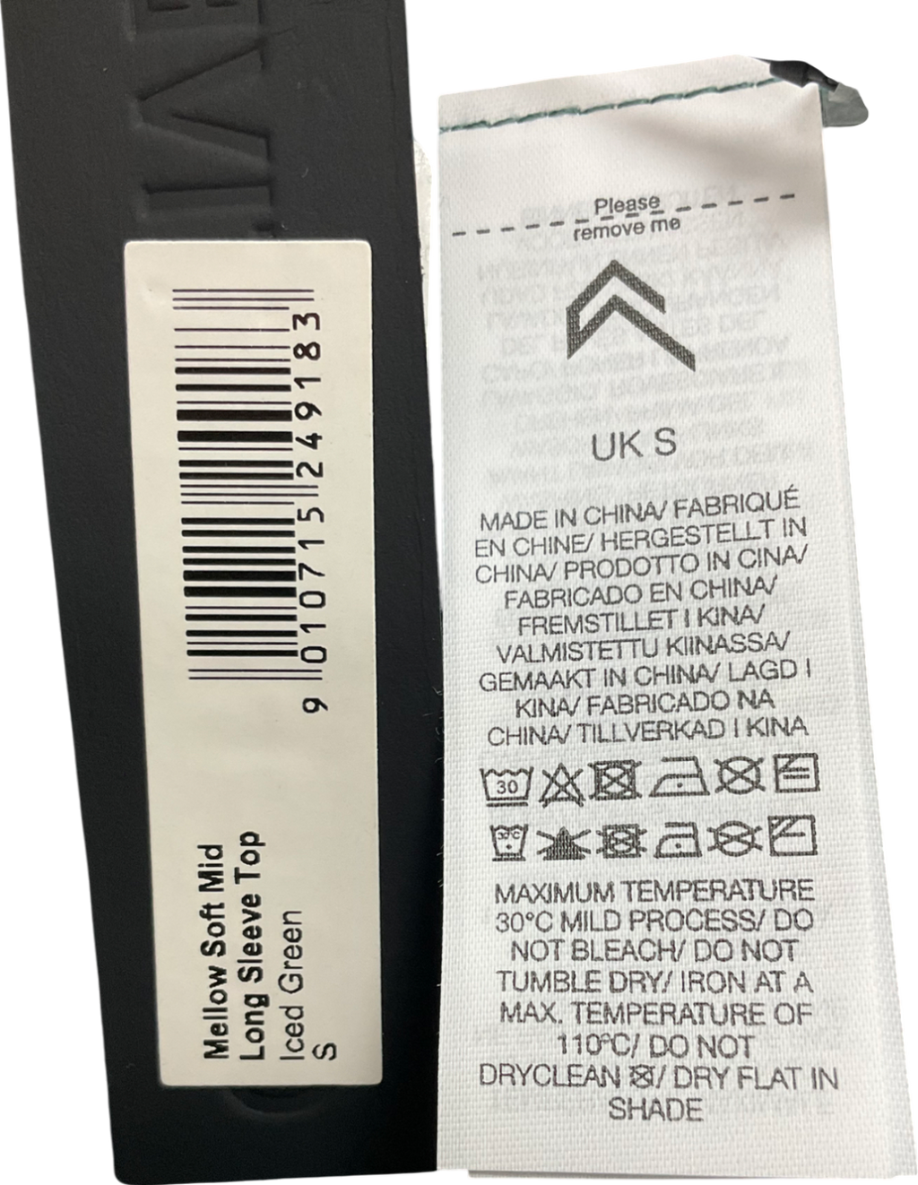 Oner Active Green Mellow Soft Mid Long Sleeve Top UK S