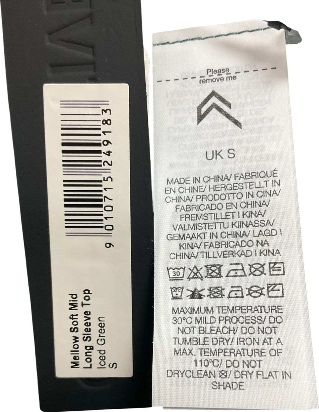 Oner Active Green Mellow Soft Mid Long Sleeve Top UK S