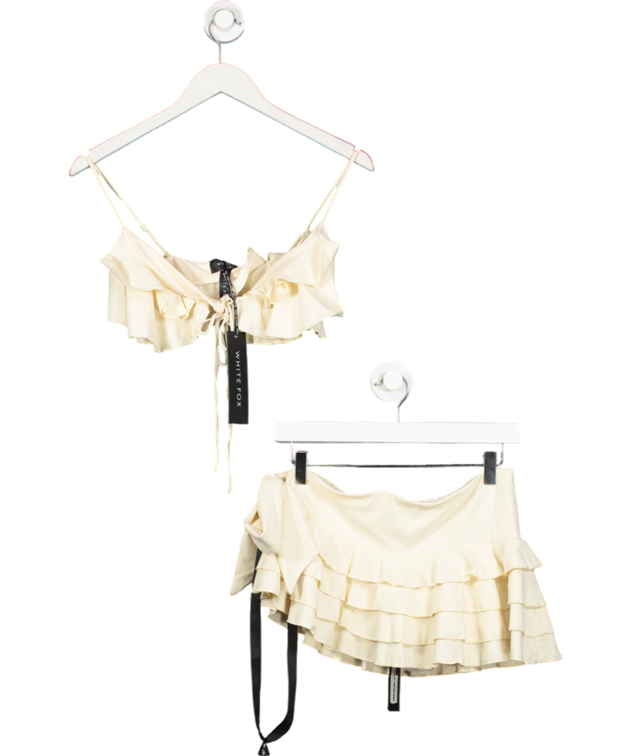 White Fox Cream At First Sight Top And Mini Skirt UK M