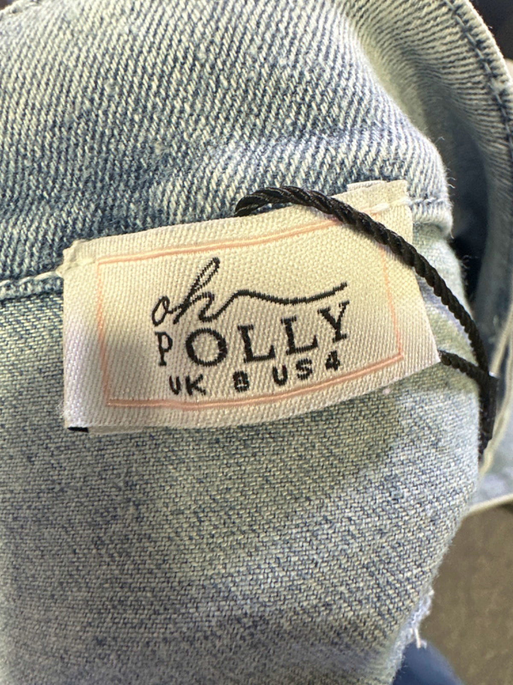 Oh Polly Light Blue Denim Skater Skirt UK 8