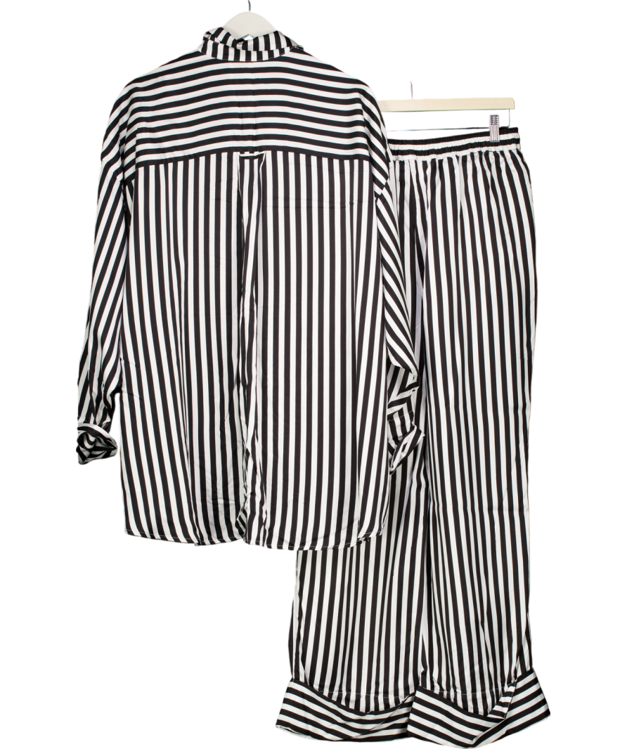 Sleeper Satin Black And White Pyjama Set UK S/M