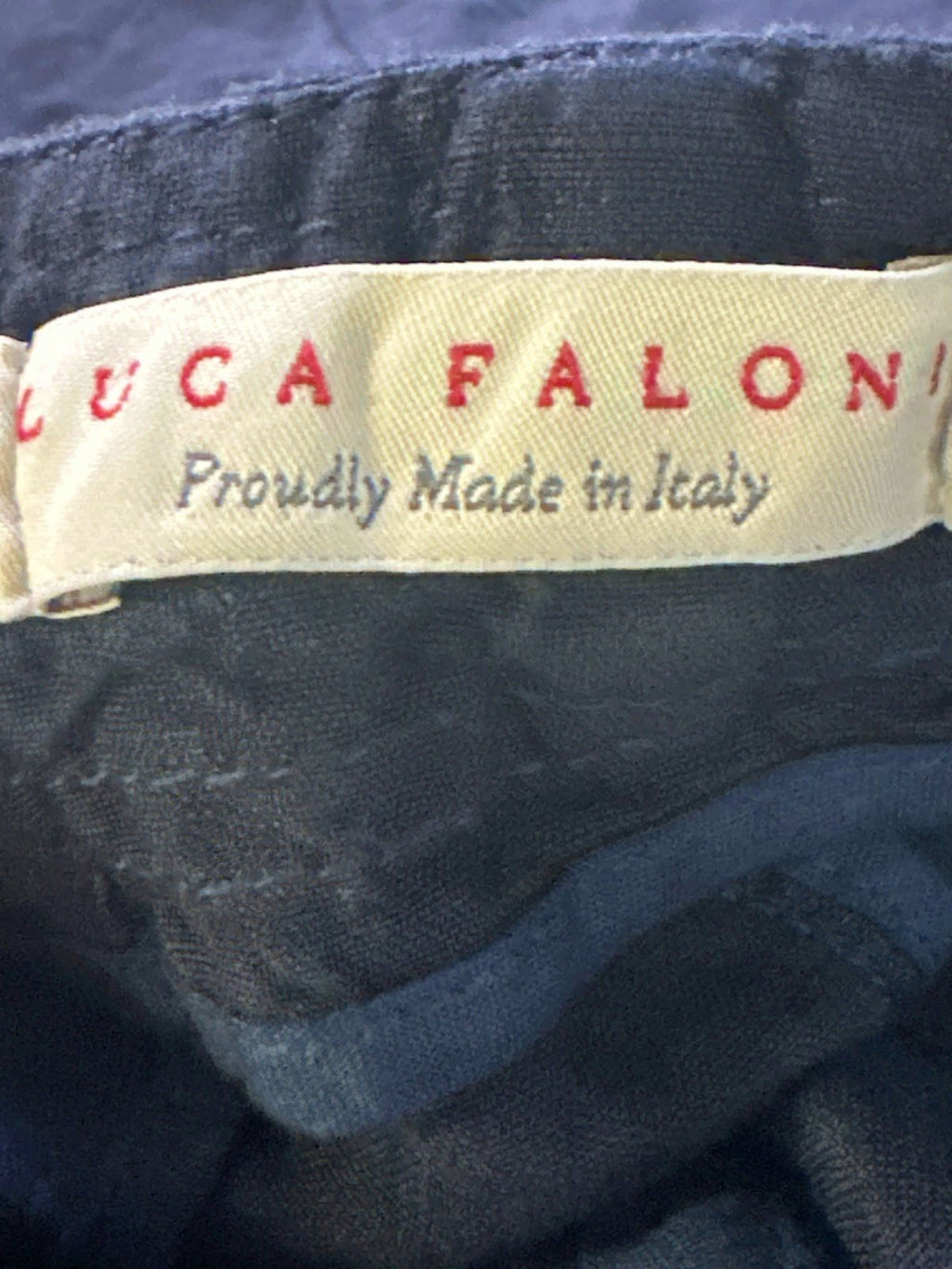 Luca Faloni Navy Blue Lipari Linen Trousers UK W36