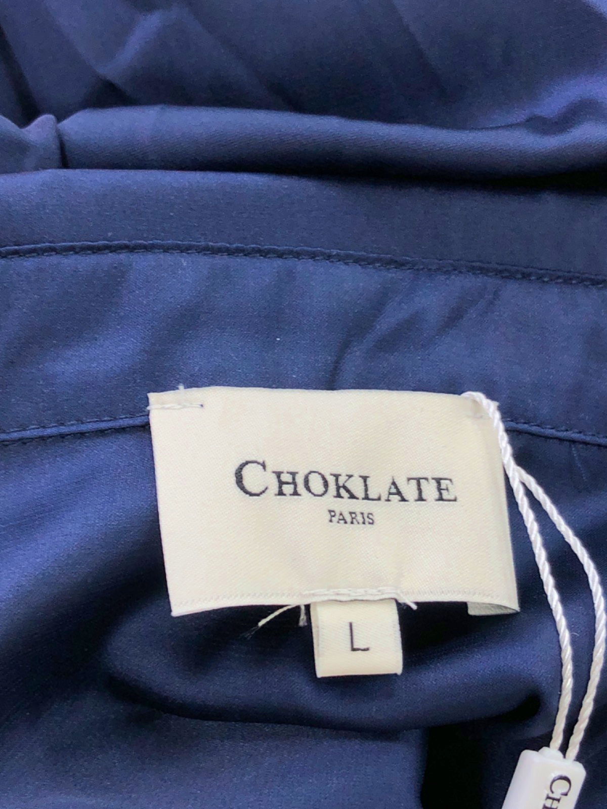 Choklate Navy Satin Shirt UK L