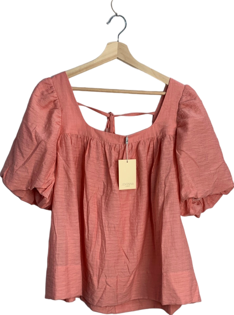 Jovonna CORAL FIAMMA Puff Sleeve Square Neck Blouse UK XL