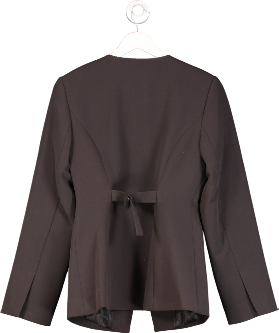 Aligne Brown Daphne Scoop Neck Waisted Blazer UK 10