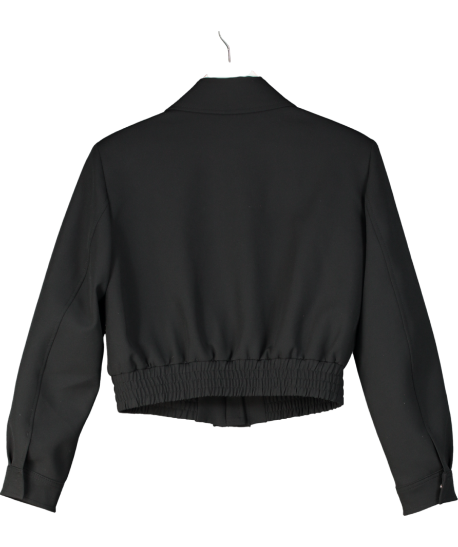 MANGO Black Cropped Jacket With Shoulder Pads UK S – Reliked