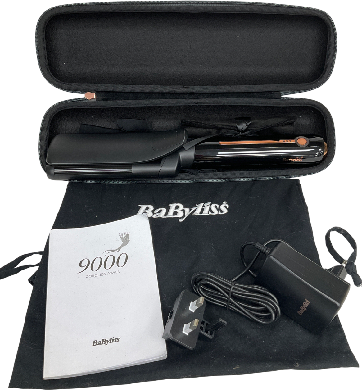 BaByliss 9000 Cordless Hair Waver Black One size