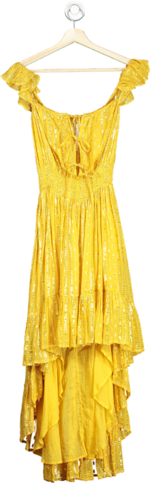 Sundress Yellow Sequin Maxi Dress UK XS/S