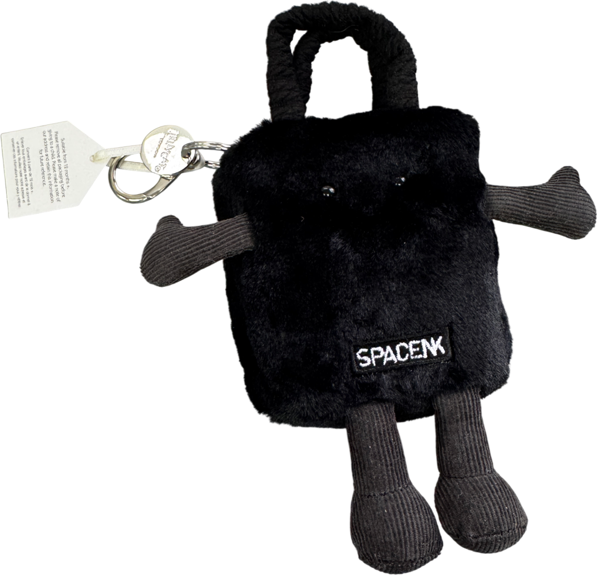 SPACE NK X Jellycat Amuesables Black Velvet Bag Charm / Keyring One Size