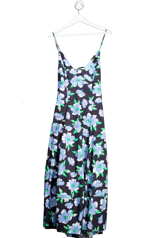 Free People Black / Blue Floral Finer Things Maxi Dress UK L
