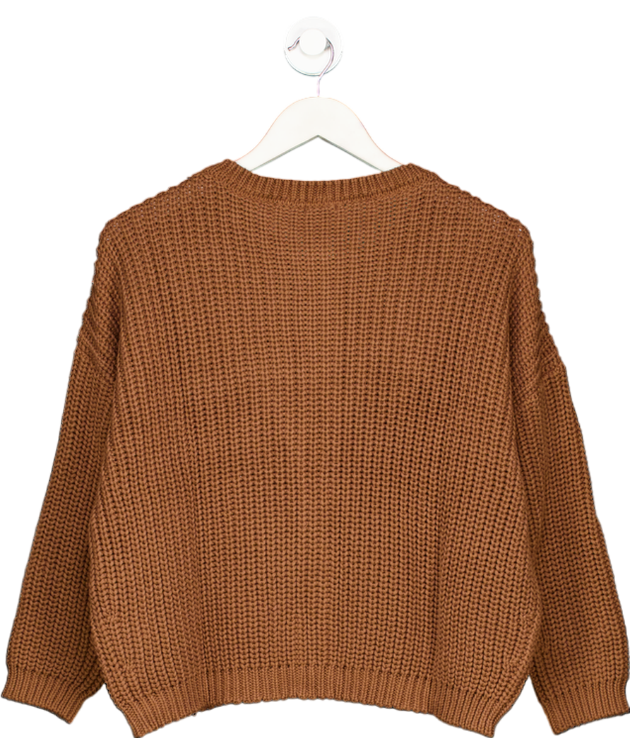 The Simple Folk "the Chunky Knit" 100% Organic Cotton Oversize Cardigan In Mocha Brown UK 4