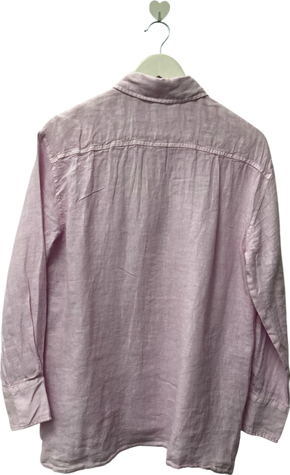 ZARA Pink 100% Linen Shirt UK S